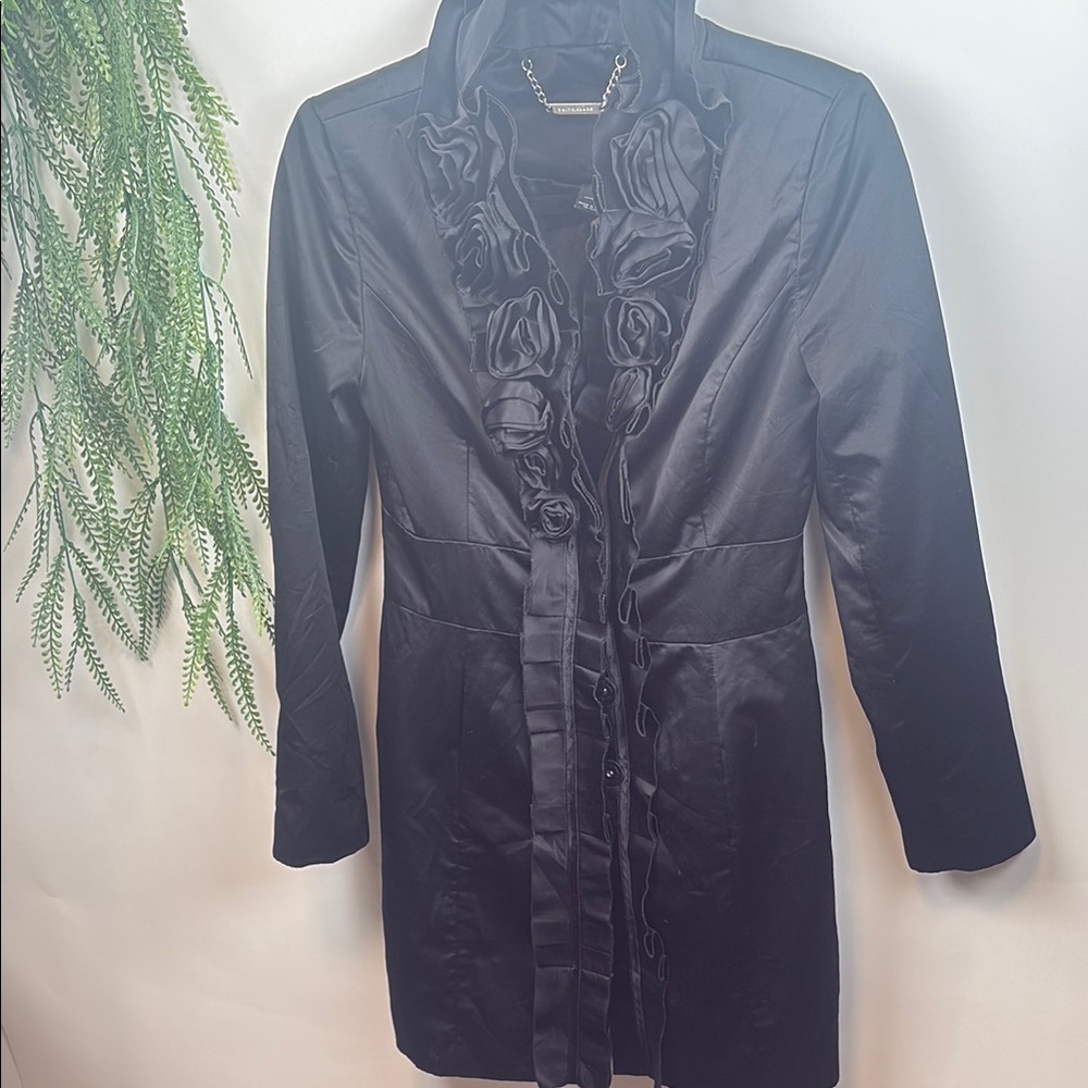 Black Tailored Blazer with Lapel Collar ( ref T 429)